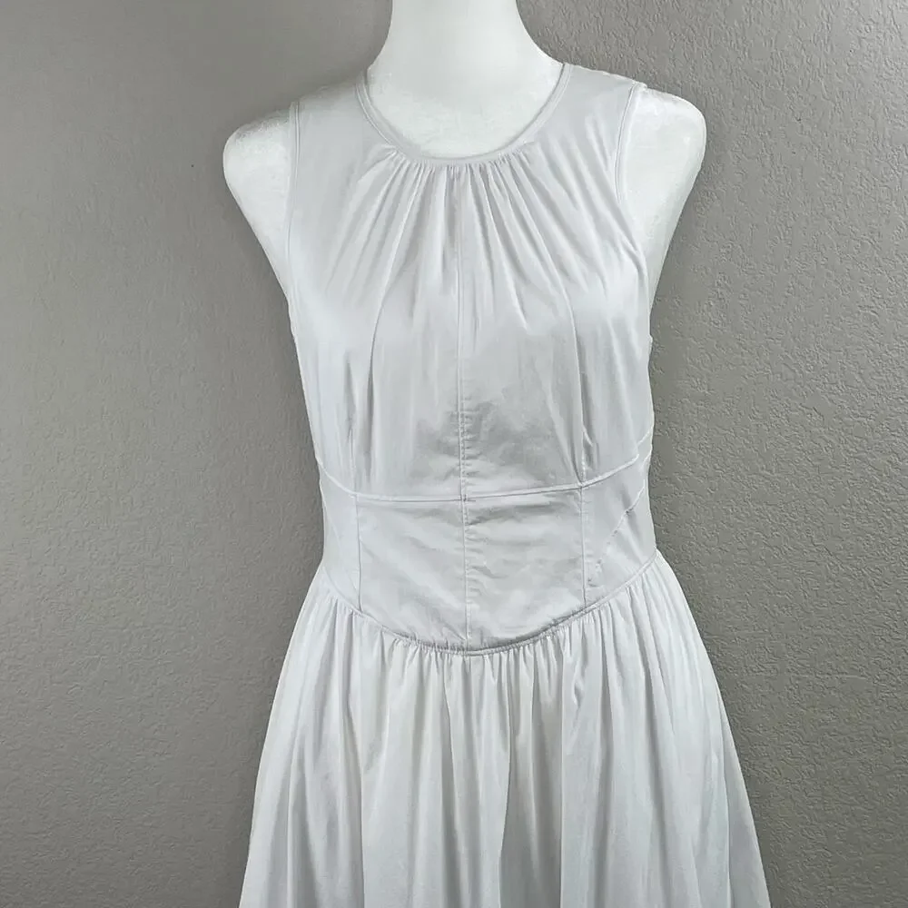 Cinq A Sept White Benita Double Bow Back Sleeveless Crewneck Midi Dress 2 NWOT - Picture 5 of 16